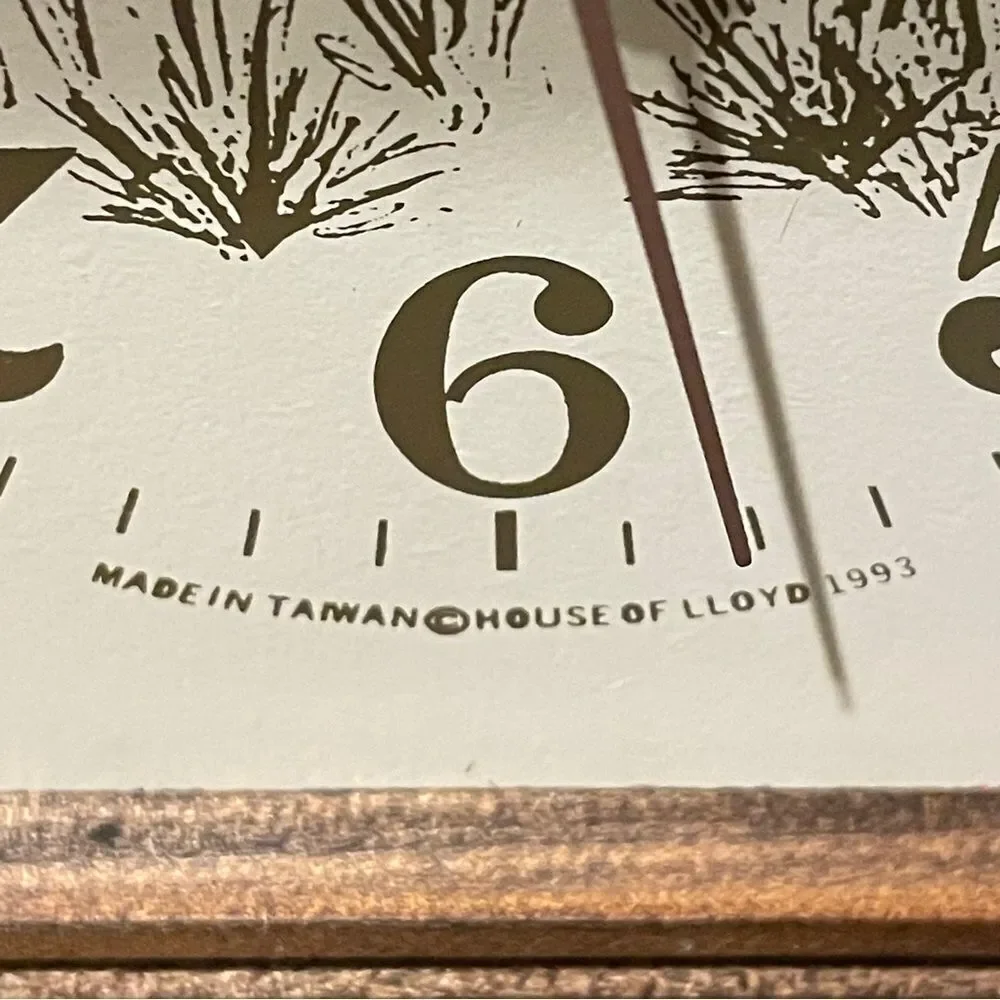 Vintage 1993 House of Lloyd Colonial Style Wall or Mantel Rustic Wooden Clock